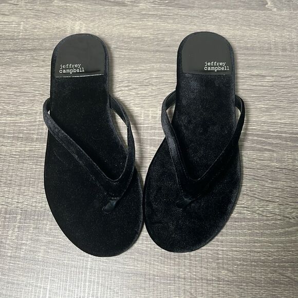 Jeffrey Campbell Kierra Velvet Thong Sandals - Picture 2 of 5
